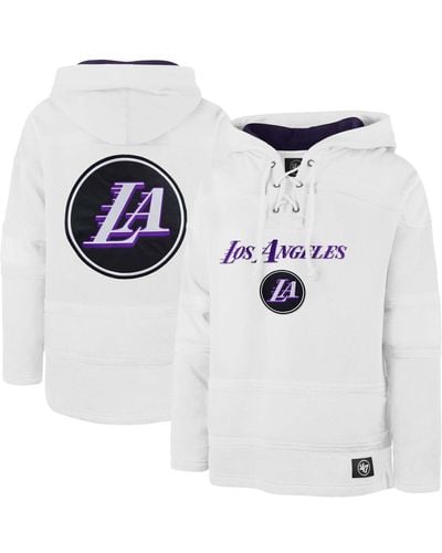 '47 Los Angeles Lakers 2022/23 Pregame Mvp Lacer Pullover Hoodie - White