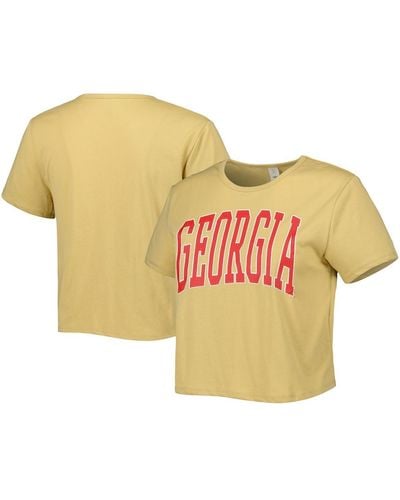 ZooZatZ Georgia Bulldogs Core Fashion Cropped T-shirt - Yellow
