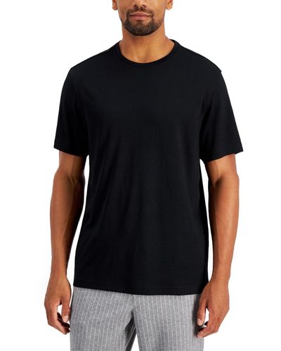 Alfani Solid Supima Blend Crewneck T-shirt - Black