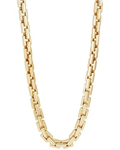 Macy's Square Link 22" Chain Necklace In 18k Gold-plated Sterling Silver - Metallic
