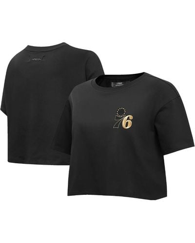 Pro Standard Philadelphia 76ers Holiday Glam Boxy T-shirt - Black