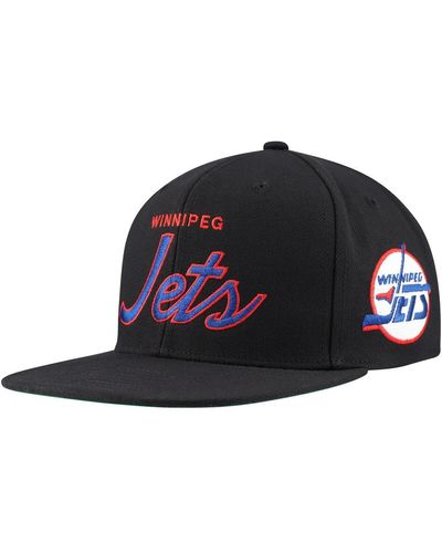 Mitchell & Ness Winnipeg Jets Core Team Script 2.0 Snapback Hat - Black