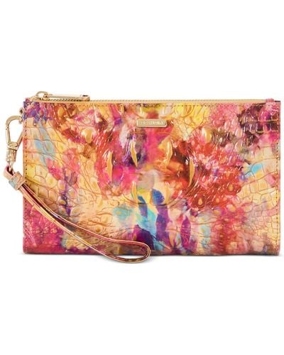 Brahmin Daisy Melbourne Embossed Leather Clutch - Pink