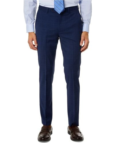 BarIII Skinny-fit Stretch Plaid Suit Separate Pants, Created For Macy's - Blue