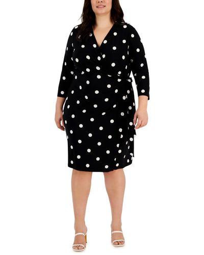 Anne Klein Petite Dot-print Dress - Black