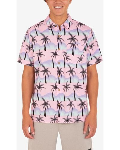Hurley Rincon Print Short Sleeve Button-up Shirt - Red