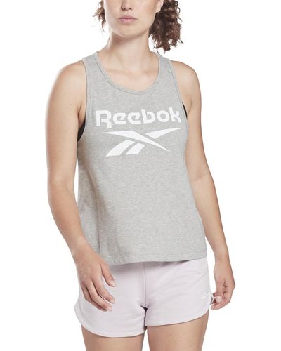 Reebok Identity Logo Racerback Jersey Tank Top - Gray