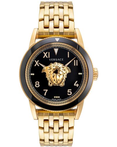 Versace Swiss V-palazzo Gold Ion Plated Stainless Steel Bracelet Watch 43mm - Metallic