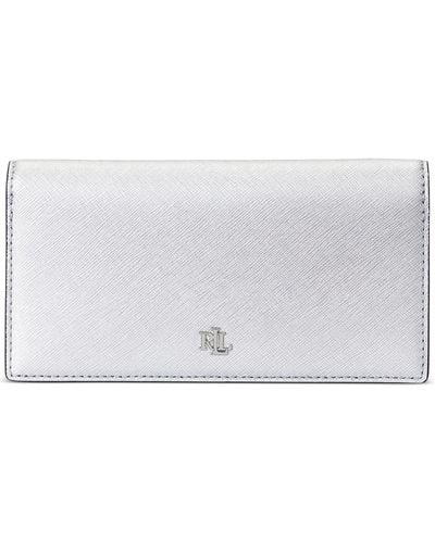 Lauren by Ralph Lauren Crosshatch Leather Slim Wallet - White