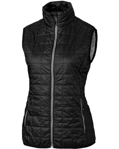 Cutter & Buck Plus Size Rainier Primaloft Eco Insulated Full Zip Puffer Vest - Black