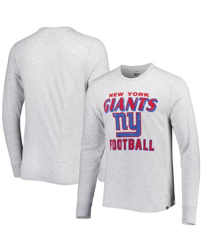 47 Brand Heathered Gray New York Giants Dozer Franklin Long Sleeve T-shirt