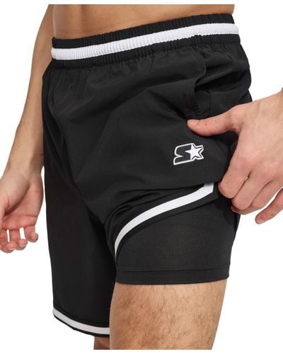 Starter Varsity Athletic Mesh Stretch 7" Shorts - Black