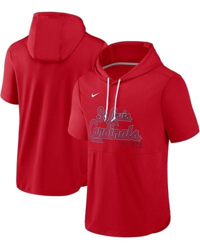 Nike St. Louis Cardinals Springer Short Sleeve Team Pullover Hoodie - Red