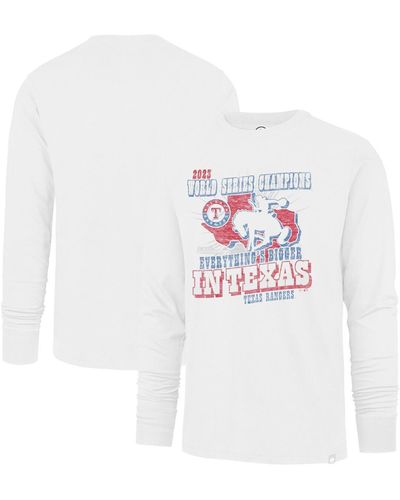 '47 Texas Rangers 2023 World Series Champions Local Playoff Franklin Long Sleeve T-shirt - White
