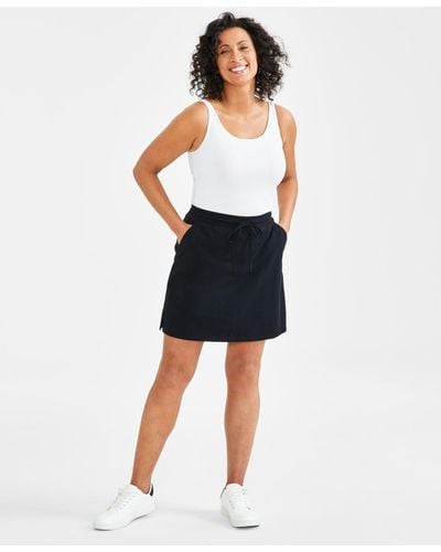 Style & Co. Petite Solid Jersey Skort - Blue