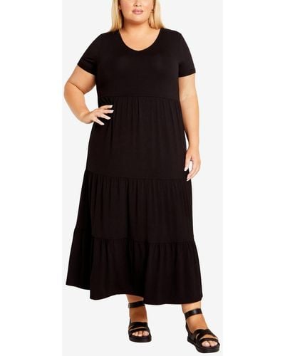 Avenue Plus Size Whitney Maxi Dress - Black
