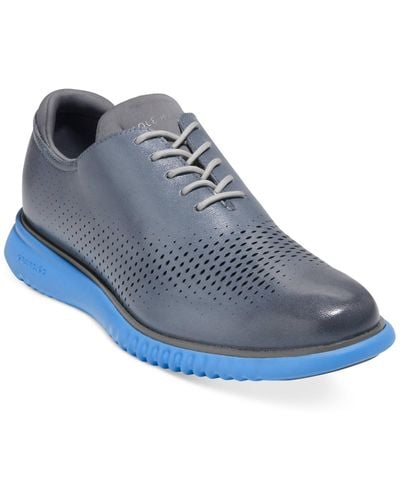 Cole Haan 2.zerøgrand Lace-up Laser Wingtip Oxford Shoes - Blue