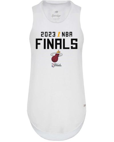 Sportiqe Miami Heat 2023 Nba Finals Janie Tri-blend Tank Top - White