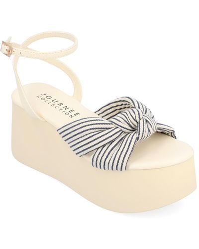 Journee Collection Lailee Platform Sandals - White