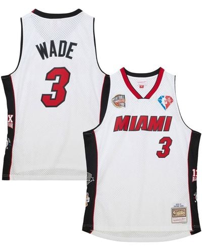 Mitchell & Ness And Dwyane Wade Miami Heat Hall Of Fame Class Of 2023 Throwback Swingman Jersey - White