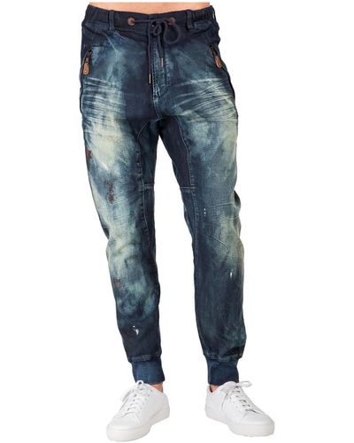 Level 7 Premium Knit Denim jogger Jeans - Blue