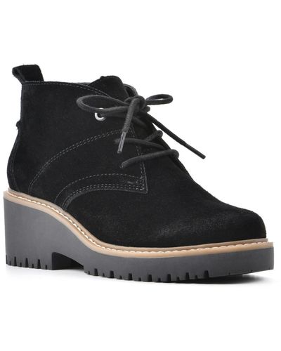 White Mountain Danny Lace Up Booties - Black