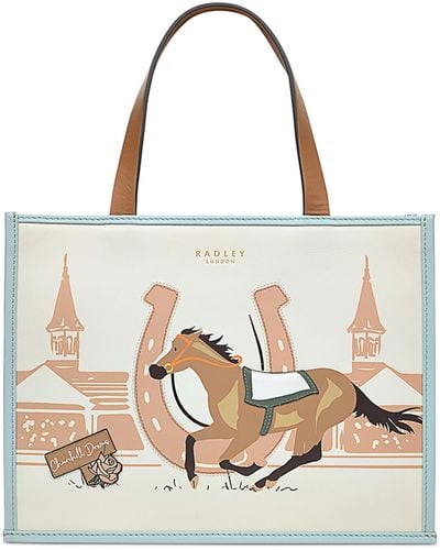 Radley Kentucky Derby Ss24 Small Zippered Leather Tote - Multicolor