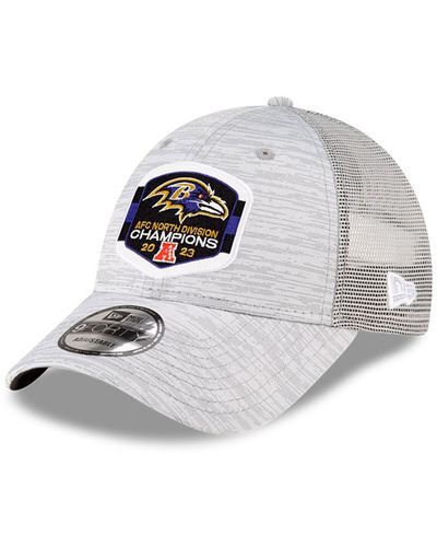 KTZ Baltimore Ravens 2023 Afc North Division Champions Locker Room Trophy Collection Trucker 9forty Adjustable Hat - Metallic