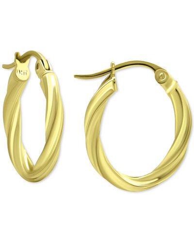 Giani Bernini Oval Twist Small Hoop Earrings - Metallic