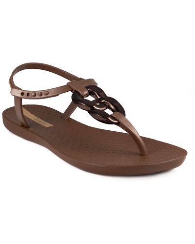Ipanema Class Connect T-strap Comfort Sandals - Brown