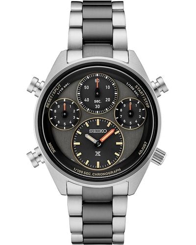 Seiko Chronograph Prospex Speedtimer Two-tone Stainless Steel Bracelet Watch 44mm - Black