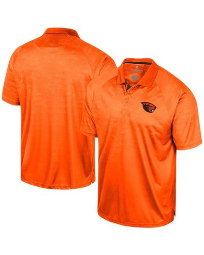 Colosseum Athletics Oregon State Beavers Honeycomb Raglan Polo Shirt - Orange