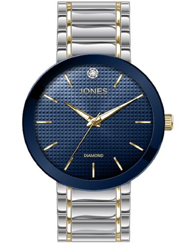 Jones New York Analog Shiny Two-tone Metal Bracelet Watch 42mm - Blue