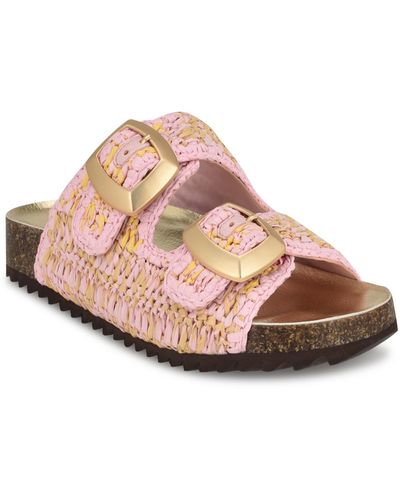 Nine West Tenly Round Toe Slip-on Casual Sandals - Pink