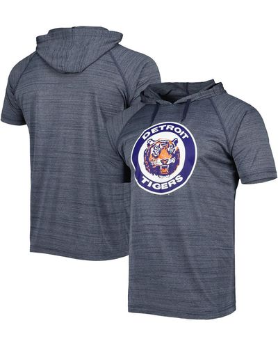 Stitches Detroit Tigers Space-dye Raglan Hoodie T-shirt - Blue