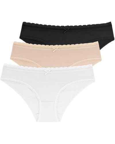 DORINA Naomi 3 Pack Soft Cotton Brief Panties - White
