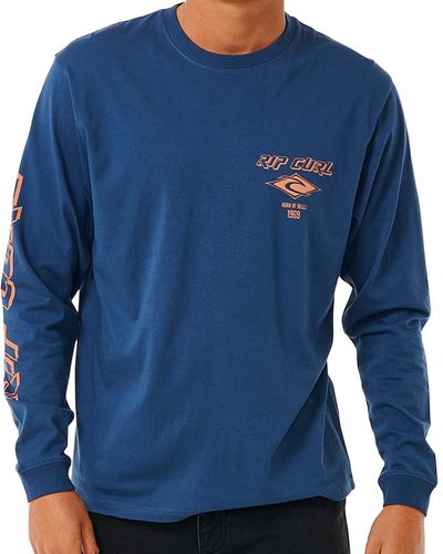 Rip Curl Fade Out Icon Long Sleeve T-shirt - Blue