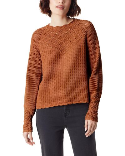 Sam Edelman Aura Blouson-sleeve Crochet Sweater - Multicolor