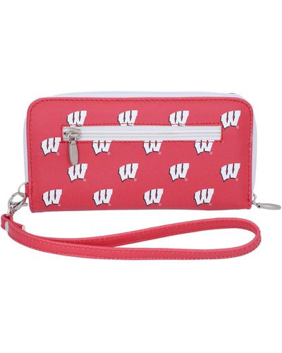 Eagles Wings Wisconsin Badgers Zip-around Wristlet Wallet - Red