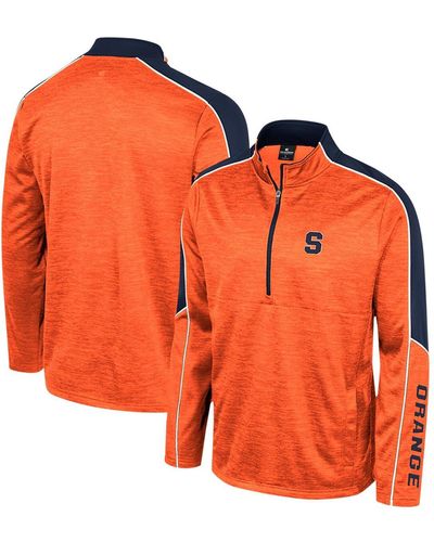 Colosseum Athletics Syracuse Marled Half-zip Jacket - Orange