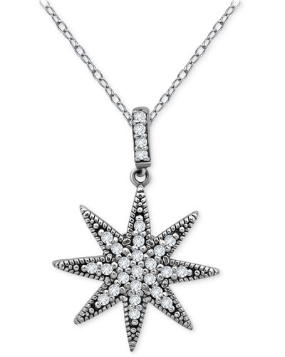Macy's Cubic Zirconia Star Pendant Necklace - White