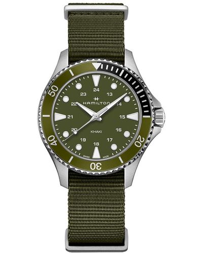 Hamilton Swiss Khaki Navy Scuba Nato Strap Watch 37mm - Green