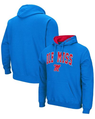 Colosseum Athletics Ole Miss Rebels Arch & Team Logo 3.0 Pullover Hoodie - Blue