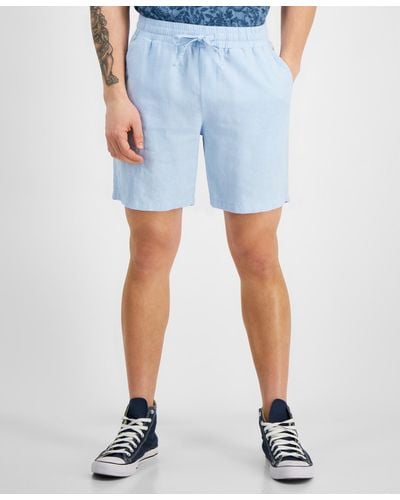 Sun & Stone Sun + Stone Charlie Linen Pull-on Shorts - Blue