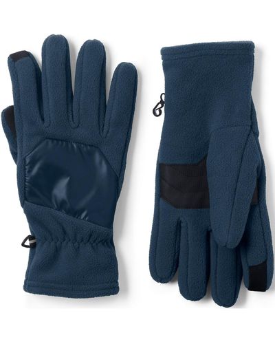 Lands' End T200 Fleece Ez Touch Gloves - Blue