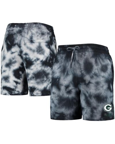 KTZ Green Bay Packers Tie-dye Shorts - Black