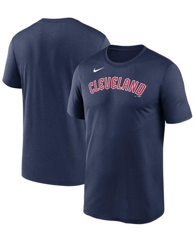 Nike Navy Cleveland Guardians Wordmark Legend Performance Big And Tall T-shirt - Blue