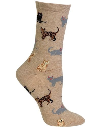 Hot Sox Cats Fashion Crew Socks - Multicolor