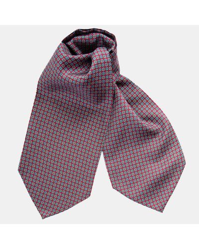 Elizabetta Palermo - Silk Ascot Cravat Tie For Men - Merlot - Purple