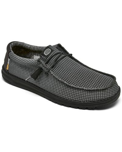 Hey Dude Wally Sport Mesh Casual Moccasin Sneakers From Finish Line - Black